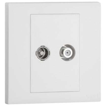 MEC41069WHLegrandمقبس تلفاز مزدوج Obria من نوع F لامع أبيض