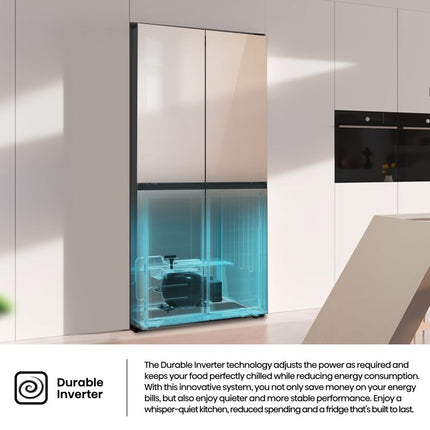 Hisense 610 Liter 4 Door French Door Refrigerator Khaki Glass | RQ5G470SBK3