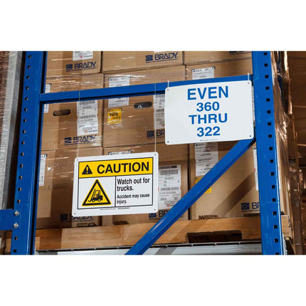 BBP85 PrePrinted ANSI CAUTION Indoor Outdoor Vinyl Labels