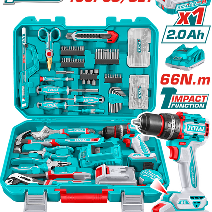THKTHP41667Total Toolsمجموعة أدوات احترافية توتال 166 قطعة THKTHP41667