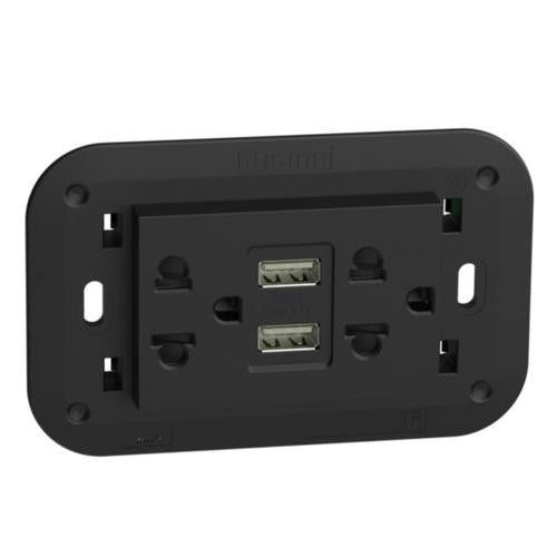 BT-KG4185AALegrandمقبس مزدوج Living Now EU-US مع شاحن USB أسود