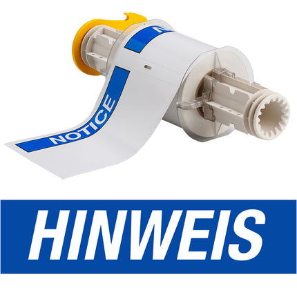 BBP85 Series Vinyl HINWIS Blue on White Labels