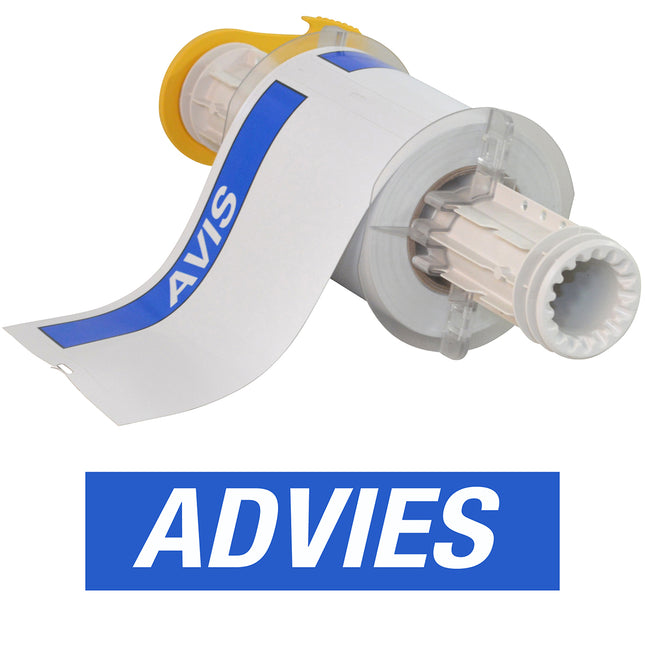 BBP85 Series Vinyl ADVIES Black and Yellow on White Labels