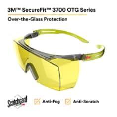 500511312791363Mنظارات 3M SecureFit 3700 الواقية سلسلة معابد خضراء عدسة كهرمانية