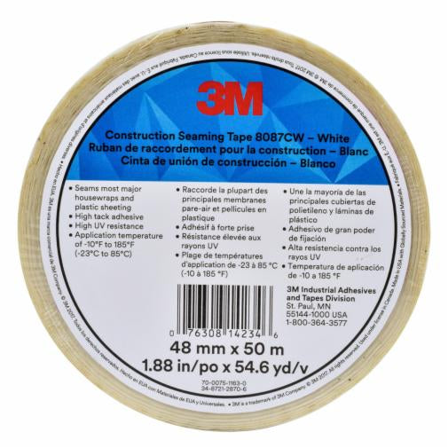 006380601426913Mشريط الختم الإنشائي 3M 8087CW أبيض 37.5 بوصة