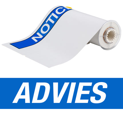 BBP85 Series Label Vinyl ANSI NOTICE Dutch Blue on White 10 in H x 14 in W
