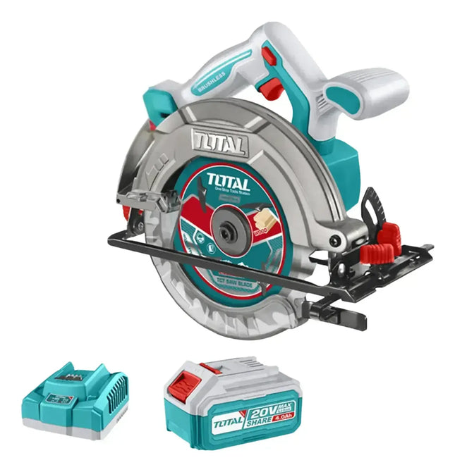 Total 20V 6.5 Inch 165mm Cordless Circular Saw with Battery and Charger TSLI16523