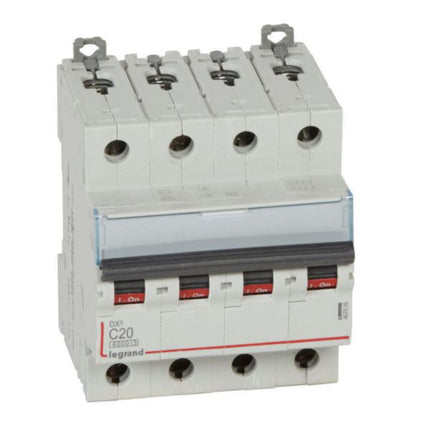 407929Legrandقاطع الدائرة الكهربائية ليجراند DX3 MCB رباعي الأقطاب 20A منحنى C