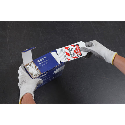 RipTag Danger Do Not Operate Safety Tag Roll with Red Stripes