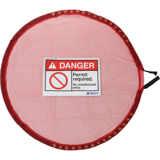 Lock Red Mesh Cover Permit Req  Large