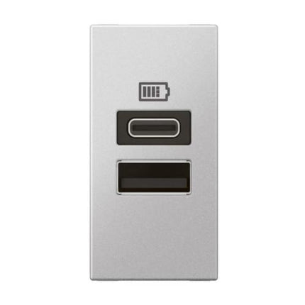 571691LegrandArteor وحدة USB منفذين A+C 3A 15W ألومنيوم ناعم