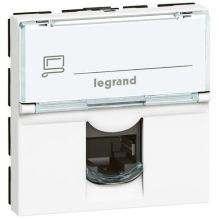 076574Legrandمقبس Mosaic RJ45 الفئة 6A UTP بـ 2 وحدات أبيض