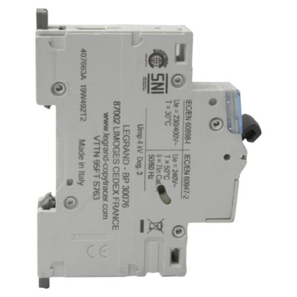 407663Legrandقاطع دارة Legrand MCB DX3 بسعة 6000A قطب واحد 2A منحنى C