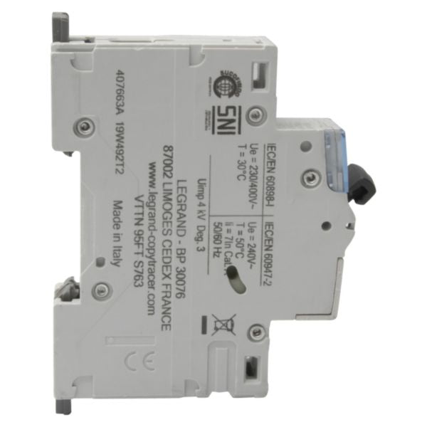 407663Legrandقاطع دارة Legrand MCB DX3 بسعة 6000A قطب واحد 2A منحنى C