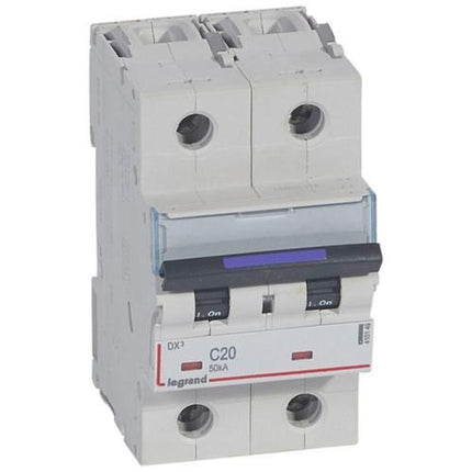 410149Legrandقاطع دائرة Legrand DX3 ثنائي القطب 20A منحنى C