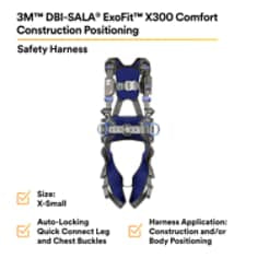 70128162033Mحزام الأمان للعمل على الارتفاع 3M DBI-SALA ExoFit X300 مقاس صغير جداً