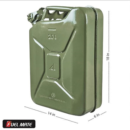 Fuel Mate Metal Jerry Can 20 Liter Green , FM20G