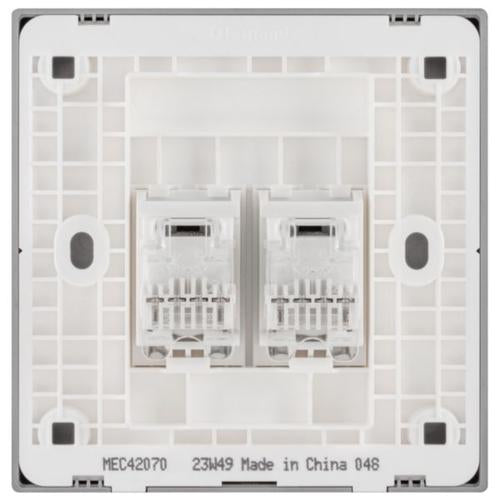 MEC42070WHLegrandمقبس هاتف Obria مزدوج RJ11 باللون الأبيض غير لامع