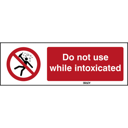 ISO Safety Sign  Not for people in the state of intoxication