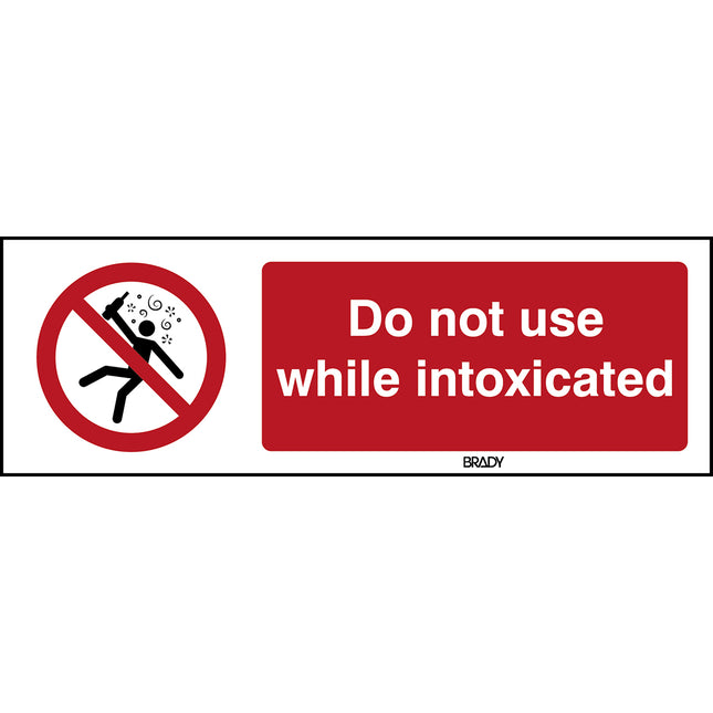 ISO Safety Sign  Not for people in the state of intoxication