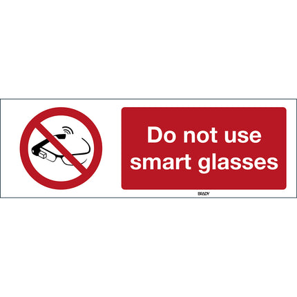 ISO Safety Sign  Use of smart glasses prohibited