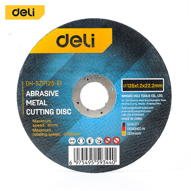 Deli Abrasive Metal Cutting Disc 125mmX1.2mmX22.2mm , EDH-SZP125-E1