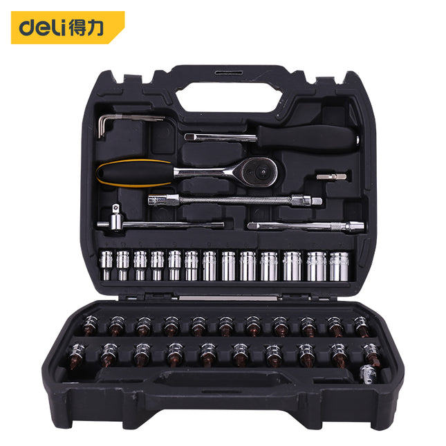 Deli Sockets Set 46 PCS 1/4" , EDL1046