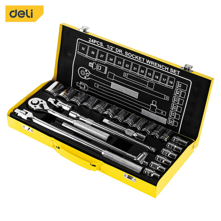 Deli Socket Set 24 PCS 1/2" , EDL2024T