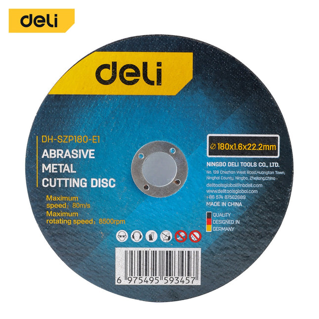 Deli Abrasive Metal Cutting Disc 180mmx1.6x22.2mm , EDH-SZP180-E1