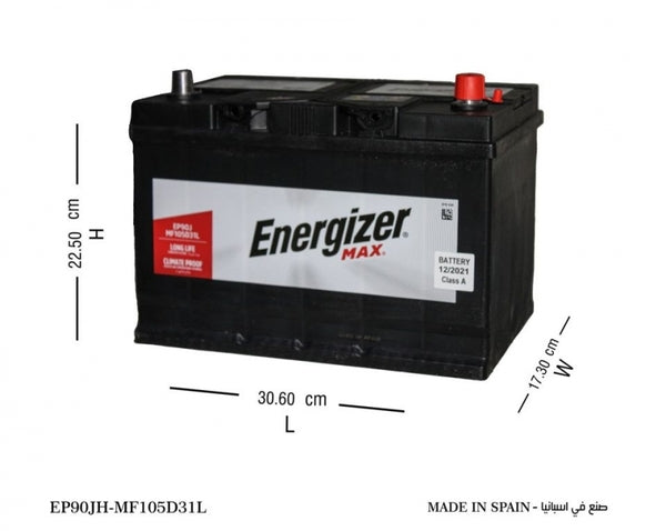 Car Battery-90 Amp High Right Reverse