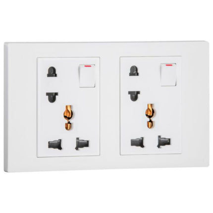 MEC32054WHLegrandمقبس أوبريا ثنائي 16A متعدد المعايير يورو-أمريكي مع مفتاح أبيض مات