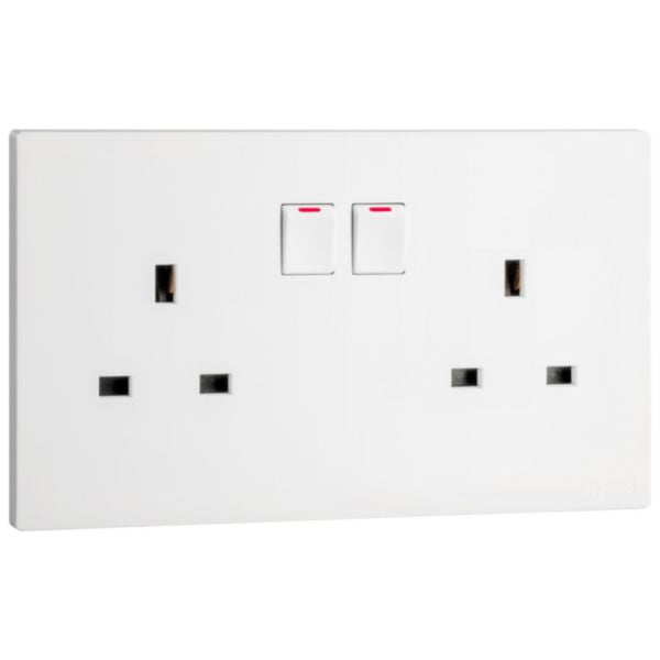 MEC32037WHLegrandمقبس أوبريا ثنائي القطب BS 13A مع مفتاح وضوء LED أبيض مات