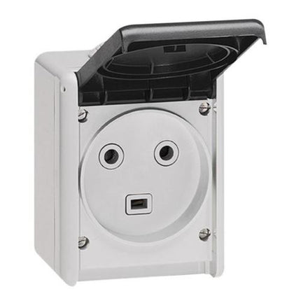 055872Legrandمأخذ كهربائي Plexo من ليجراند IP44 32A 2P+E رمادي