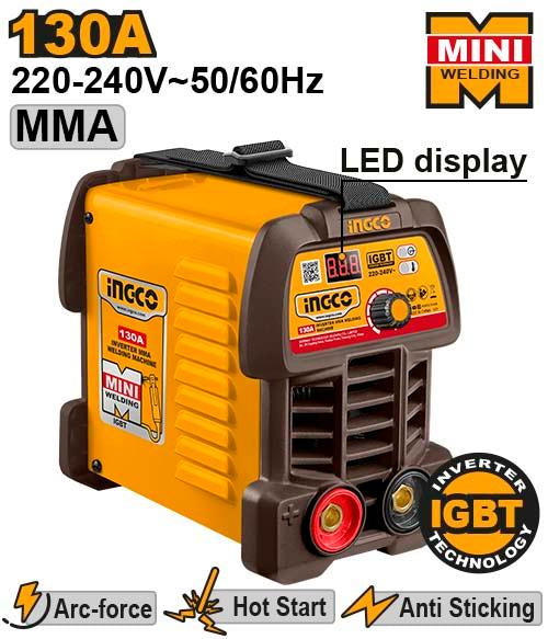 ING-MMA13049INGCOماكينة لحام MMA معكوسة INGCO ING-MMA13049 بقوة 130 أمبير