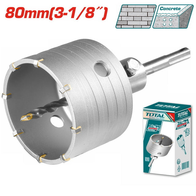 TAC430801Total Toolsبت حفر الماس TOTAL 80 ملم مع شفرات TCT