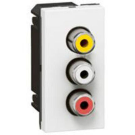 572273Legrandلوحة Legrand Arteor بـ 3 مقابس RCA وحدة واحدة أبيض