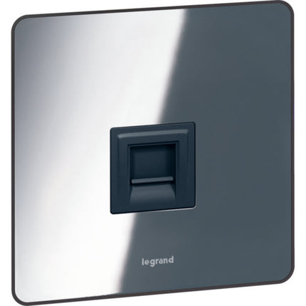 832254Legrandمقبس هاتفي Synergy Sleek RJ11/RJ12 من الفولاذ المقاوم للصدأ المصقول
