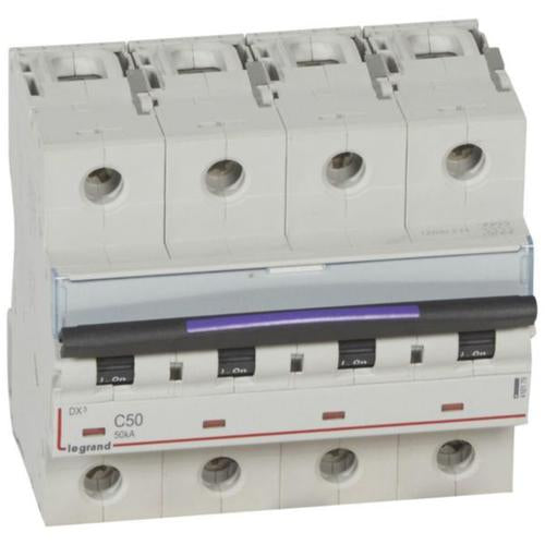 410179Legrandقاطع دائرة ليجراند DX3 رباعي الأقطاب 50 أمبير منحنى C