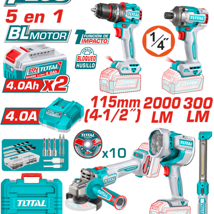 TOSLI250692Total Toolsمجموعة مثقاب 5 في 1 PR-66NM