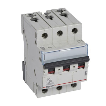 404223Legrandقاطع دائرة Legrand TX3 ثلاثي الأقطاب 20 أمبير منحنى C