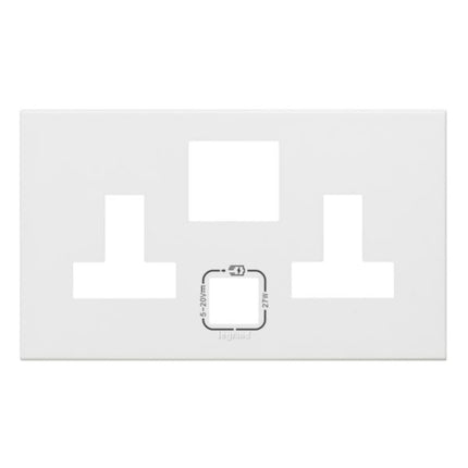 575437Legrandلوحة لوجراند بمقبسين معيار BS 13A مع منفذ USB 27 واط أبيض