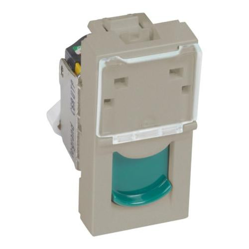 572867Legrandمقبس Arteor RJ45 فئة 6A UTP وحدة واحدة شمبانيا أخضر