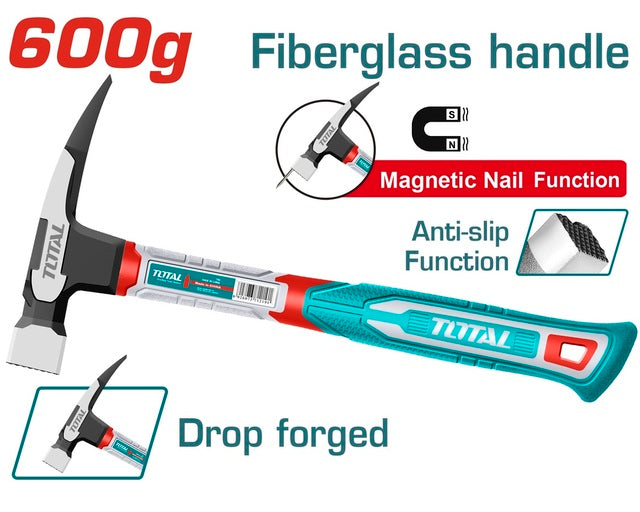 THCH61060Total Toolsمطرقة تسقيف TOTAL 600 جرام بمقبض بلاستيكي