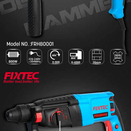 FRH80001Fixtecمثقاب دوار FIXTEC 800 واط 26 ملم SDS-Plus