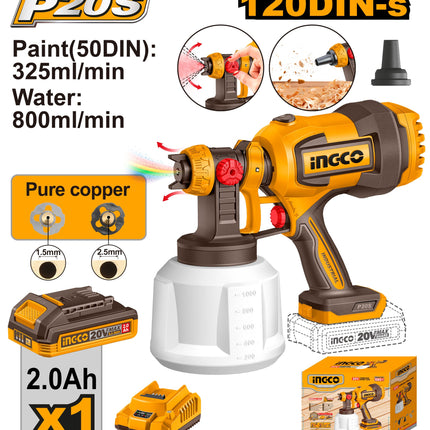 Ingco Cordless Spray Gun 20V | CSGLI20042
