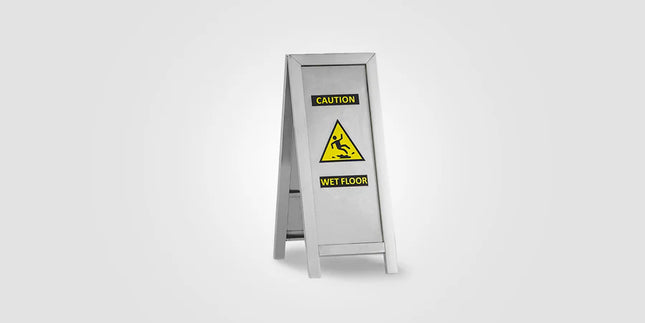 White Wet Floor Safety Warning Sign A110