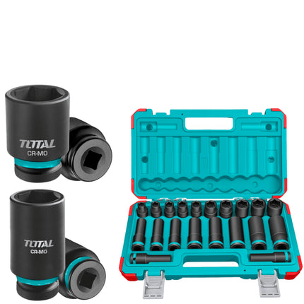 THKISD12203LTotal Toolsمجموعة مقابس التأثير توتال 1/2 بوصة 20 قطعة CR-MO حقيبة