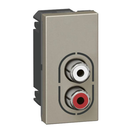 572495LegrandLegrand Arteor مقبس RCA مزدوج وحدة واحدة صوت شامبانيا