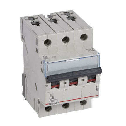 403541Legrandقاطع دائرة Legrand TX3 ثلاثي الأقطاب 6A منحنى C