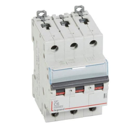 409251Legrandقاطع دورة Legrand DX3 ثلاثي الأقطاب 6A منحنى C بسعة 10kA